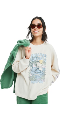 2025 Roxy Mujer Camiseta De Manga Larga De Peso Medio Eastside ERJKT04357 - Parchment
