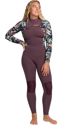2026 Roxy Mujer Swell Natural 4/3mm Chest Zip Neopreno 26BW213509 - Black Multi