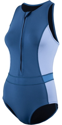 2026 ZONE3 Womens Yulex Sleeveless Swimsuit NA25WYSS126 - Multi Blue / White