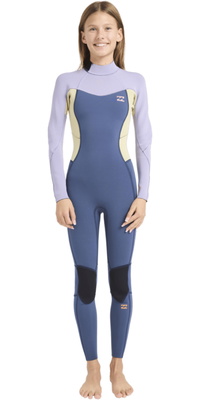 2026 Billabong Junior Synergy 3/2mm Back Zip Neopreno 24RW251602 - Stormy Blue