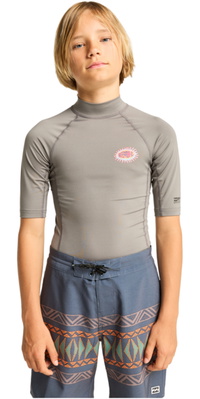 2026 Billabong Junior Reedición De La Camiseta De Lycra De Manga Corta EBBWR03009 - Pewter