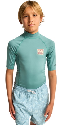 2026 Billabong Junior Reedición De La Camiseta De Lycra De Manga Corta EBBWR03009 - Sea Green