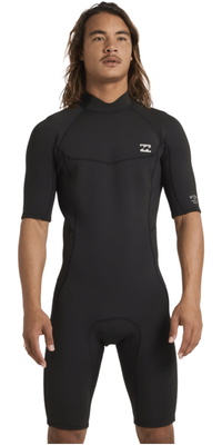 2026 Billabong Hombres Absolute 2mm Back Zip Shorty Neopreno 24AW251601 - Black