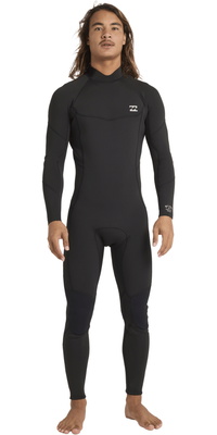 2026 Billabong Hombres Absolute 3/2mm Flatlock Back Zip Neopreno 24AW211601 - Black