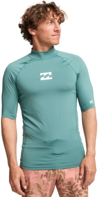 2026 Billabong Hombres Camiseta De Lycra De Manga Corta ï¿½Waves All Dayï¿½ EBYWR00101 - Sea Green
