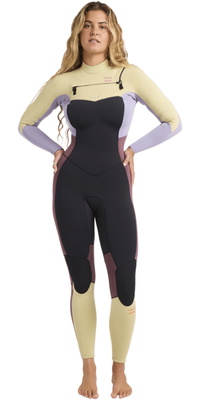 2026 Billabong Mujer Synergy Natural 4/3mm Chest Zip Neopreno 24BW193515 - Grey Violet