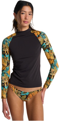 2026 Billabong Womens Long Sleeve Rash Vest EBJWR03043 - Black Pebble