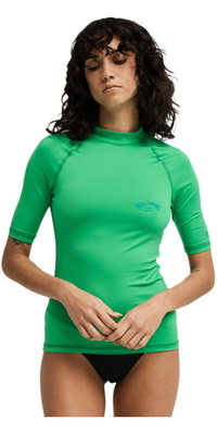 2026 Billabong Mujer Camiseta De Lycra De Manga Corta Tropical Surf EBJWR03041 - Summer Green