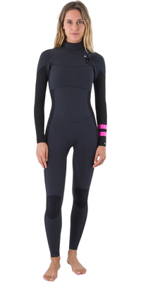 2026 Hurley Mujer Plus 3/2mm Chest Zip Neopreno WFS0012302 - Black / Graphite