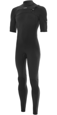 2026 Nyord Hombres Solu Yulex 2/2mm Manga Corta Chest Zip Fl Neopreno SOLM22SSF001 - Black