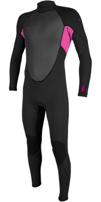 2026 ONeill Junior Reactor-2 3/2mm Back Zip Neopreno 5044B - Black / Berry