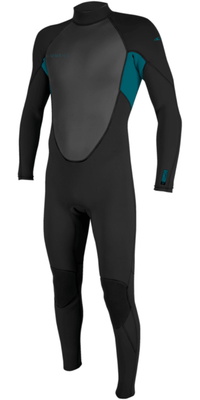 2026 ONeill Junior Reactor-2 3/2mm Back Zip Wetsuit 5044B - Black / Tide Pool