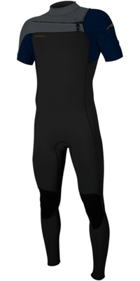 2026 ONeill Hombres Hammer 2mm Chest Zip Manga Corta Neopreno 5056 - Black / Abyss / Graphite