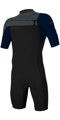 2026 ONeill Hombres Hammer 2mm Chest Zip Shorty Neopreno 4927 - Black / Abyss / Graphite