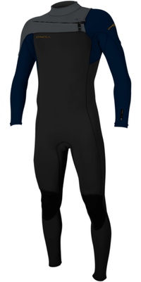 2026 ONeill Mens Hammer 3/2mm Chest Zip Wetsuit 4926 - Black / Abyss / Graphite