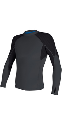2026 ONeill Hombres Hyperfreak 1.5mm Camiseta De Manga Larga 5288 - Acero Templado / Graphite