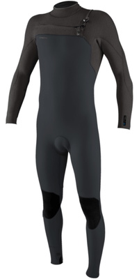 2026 ONeill Mens Hyperfreak 3/2mm+ Chest Zip Wetsuit 5343 - Tempered Steel / Graphite