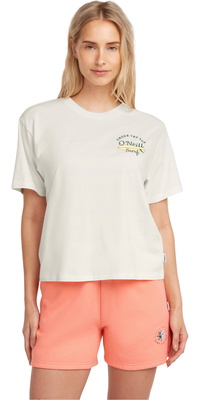 2026 ONeill Womens Boxy Back Print T-Shirt 1850254 - Snow White
