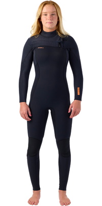 2026 ONeill Mujer Hyperfreak+ 5/4mm Chest Zip Neopreno 5374 - Black