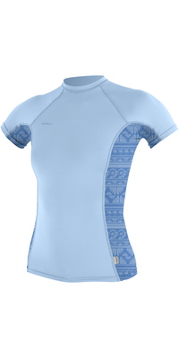 2026 ONeill Mujer Hyperfreak Skins Camiseta De Lycra De Manga Corta 5694 - Azul Cambray / Surf Abstract