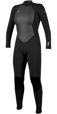 2026 ONeill Mujer Reactor-2 3/2mm Back Zip Neopreno 5042B - Black / Black