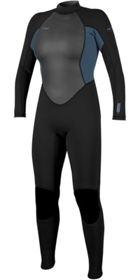 2026 ONeill Mujer Reactor-2 3/2mm Back Zip Neopreno 5042B - Black / Copen Blue