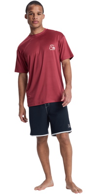 2026 Quiksilver Hombres Camiseta DNA Surf Camiseta De Manga Corta De Lycra AQYWR03138 - Burnt Russet