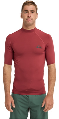 2026 Quiksilver Hombres Everyday Camiseta De Manga Corta De Licra Con Protección UPF50 AQYWR03130 - Burnt Russet