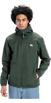 2026 Quiksilver Hombres Chaqueta Con Capucha Overcast 3K, Cálida E Impermeable EQYJK04202 - Trekking Green