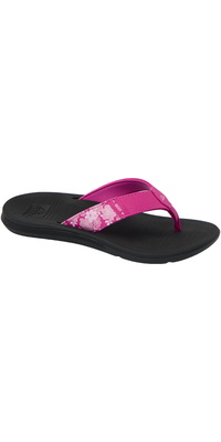 2026 Reef Mujer Santa Ana Sandals CJ8827 - Fuchsia Red / Black