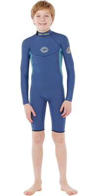 2026 Rip Curl Junior Dawn Patrol 2mm Back Zip Long Sleeve Spring Wetsuit 11EBSP - Light Navy