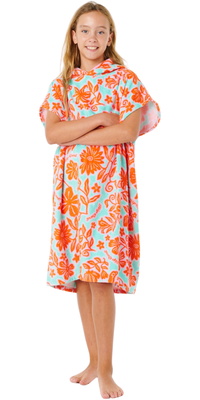2026 Rip Curl Junior Toalla De Algodón Mixto Con Capucha Poncho 00HGTO - Teal