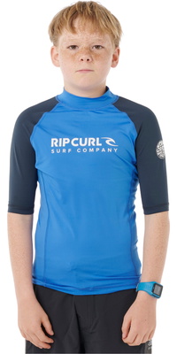 2026 Rip Curl Junior Chaleco De Lycra De Manga Corta Shock UPF 12UBRV - Blue Gum