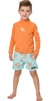 2026 Rip Curl Infantes Camiseta De Lycra De Manga Larga Waves UPF 12VTRV - Vitamin C