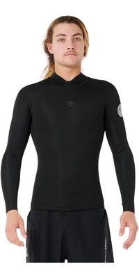 2026 Rip Curl Hombres Dawn Patrol 1.5mm Chaqueta De Manga Larga 12GMWJ - Black