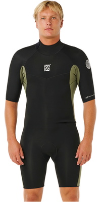 2026 Rip Curl Hombres Dawn Patrol 2mm Back Zip Shorty Neopreno 11TMSP - Deep Cactus