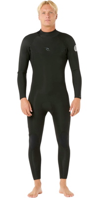 2026 Rip Curl Hombres Dawn Patrol 3/2mm Back Zip Neopreno 16UMFS - Black