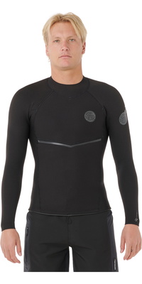 2026 Rip Curl Hombres E-Bomb 1.5mm Chaqueta De Manga Larga 12HMWJ - Black