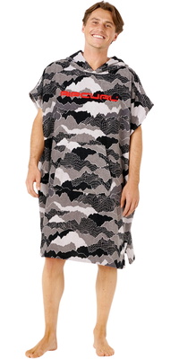 2026 Rip Curl Hombres Toalla Con Capucha ï¿½Fun Timesï¿½ Poncho 01KMTO - Black / Gris