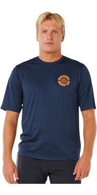 2026 Rip Curl Hombres Pacific Rinse Surflite Chaleco De Lycra De Manga Corta Con Protección Solar 16ZMRV - Dark Navy