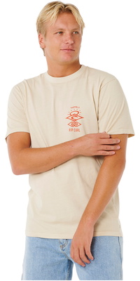 2026 Rip Curl Mens Search Icon Tee 0X9MTE - Vintage White