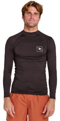 2026 Rip Curl Hombres Camiseta Sin Mangas De Licra Streamline UPF De Manga Larga 171MRV - Black
