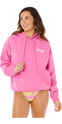 2026 Rip Curl Mujer Sudadera Con Capucha Surf Puff Heritage 06AWFL - Super Pink