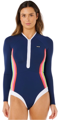 2026 Rip Curl Mujer Traje De Surf Surf Stripe UPF 19YWRV - Dark Navy