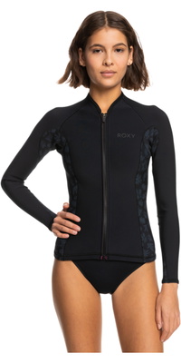 2026 Roxy Mujer 1mm Swell Chaqueta De Neopreno De La Serie ERJW803030 - Black