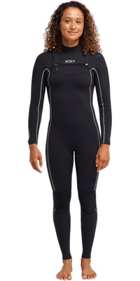 2026 Roxy Mujer Elite Xtra Stretch 4/3mm Chest Zip Neopreno 26BW213504 - Black