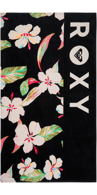 2026 Roxy Womens Cold Water Printed Basic Towel ERJAA04360 - Anthracite Spring Charming