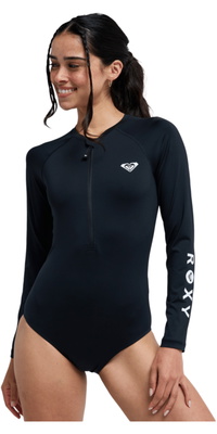2026 Roxy Mujer Essentials Long Sleeve Front Zip Surfsuit ERJWR03906 - Anthracite