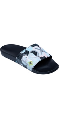 2026 Roxy Mujer Sandalias Deslizantes Estampadas Slippy II ERJL100103 - Negro Multicolor 1
