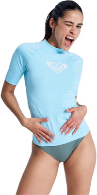 2026 Roxy Mujer Camiseta De Lycra De Manga Corta «Whole Hearted» ERJWR03548 - Tanager Turquoise